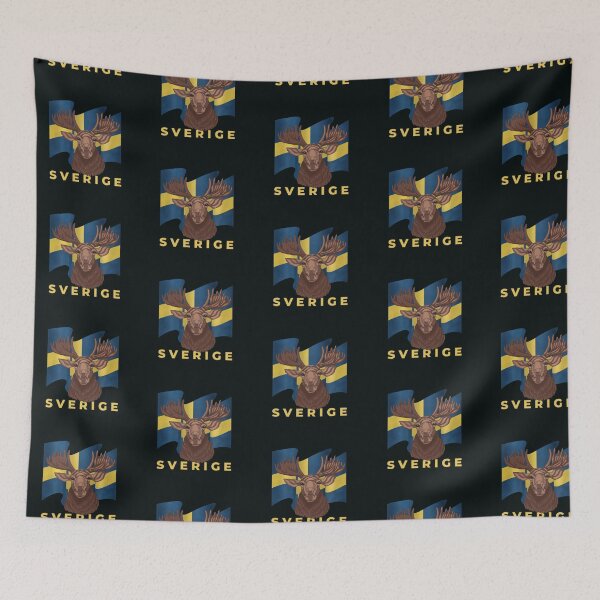 Item preview, Sverige Sweden Moose Flag designed and sold by PolaMaku.