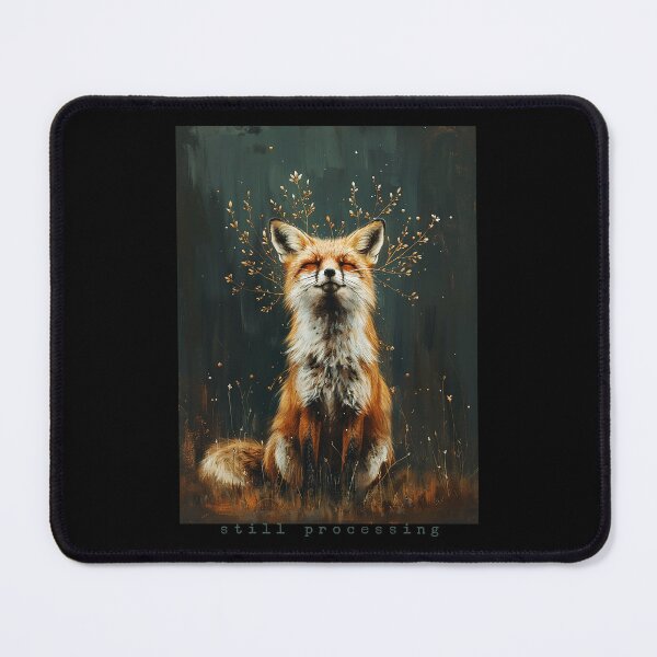 Item preview, Still Processing – Painterly Fox with Botanical Elements designed and sold by Neurodelic.