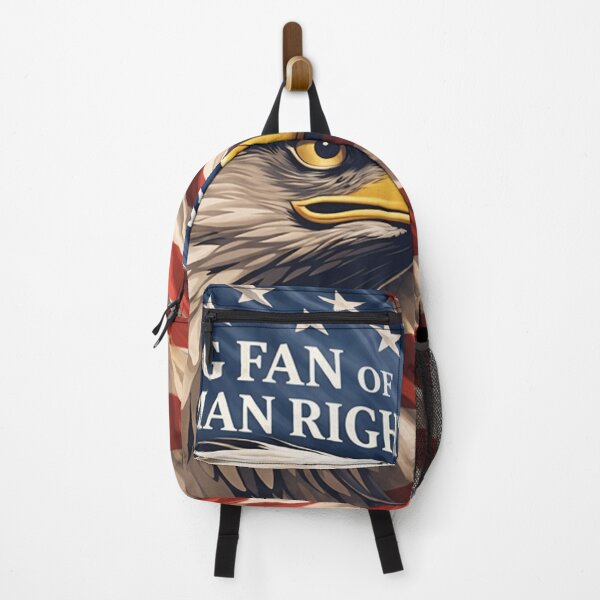 Item preview, Big Fan of Human Rights – Retro American Eagle Patriotic Illustration designed and sold by Tomasz Siennicki.