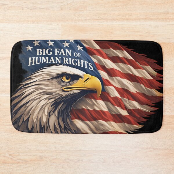 Item preview, Big Fan of Human Rights – Retro American Eagle Patriotic Illustration designed and sold by Tomasz  Siennicki.