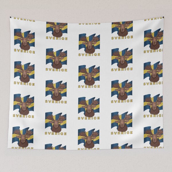 Item preview, Sverige Sweden Moose Flag designed and sold by PolaMaku.