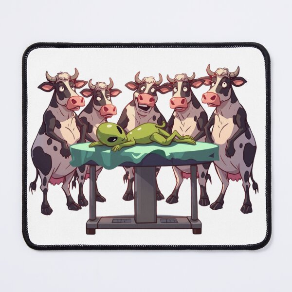 Item preview, Funny Alien Cow Abduction UFO Farm Meme Space Humor Design designed and sold by LintonGriffin.
