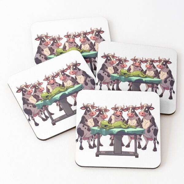 Item preview, Funny Alien Cow Abduction UFO Farm Meme Space Humor Design designed and sold by LintonGriffin.