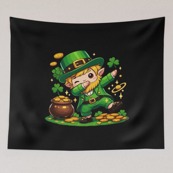 Item preview, Cute Dabbing Leprechaun with Pot of Gold | Funny St Patrick’s Day Irish Cartoon Art designed and sold by BrainBubbleArt.