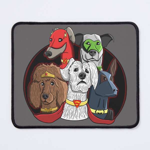 Artikelvorschau, Doggy Justice League Comic-Superhelden entworfen und verkauft von Jamie Collins.