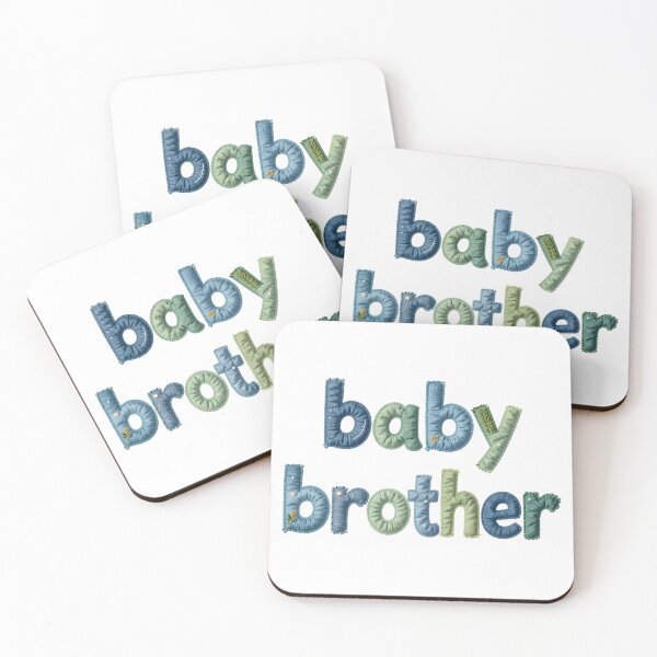 Item preview, BABY BROTHER - IN BLUE & GREEN FAUX LETTERING designed and sold by AlexOBrienArt.