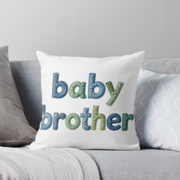 Item preview, BABY BROTHER - IN BLUE & GREEN FAUX LETTERING designed and sold by AlexOBrienArt.