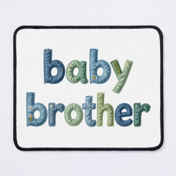 Item preview, BABY BROTHER - IN BLUE & GREEN FAUX LETTERING designed and sold by AlexOBrienArt.