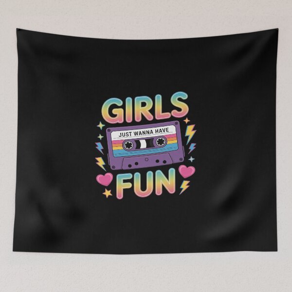 Item preview, Girls Just Wanna Have Fun Women Girl 80's 1980s 70's 8 designed and sold by DigitaldeligArt.