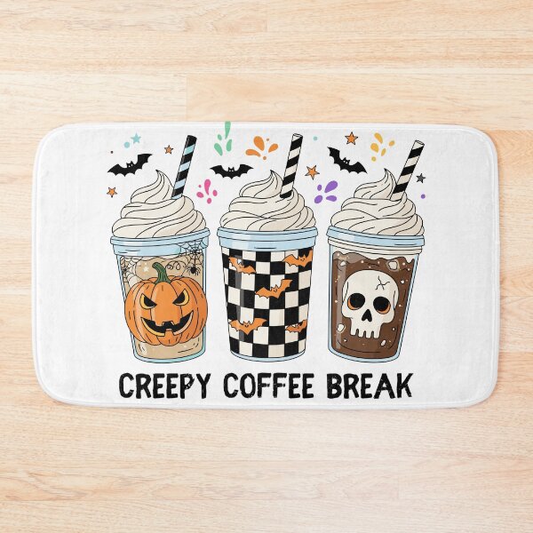 Item preview, Cute Spooky Halloween Drinks – Pumpkin, Bats & Skull Coffee Cups Illustration designed and sold by Panda Creative Studio.