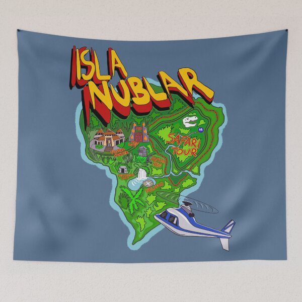 Item preview, Isla Nublar Park Map Sci-Fi Movie designed and sold by Jamie Collins.