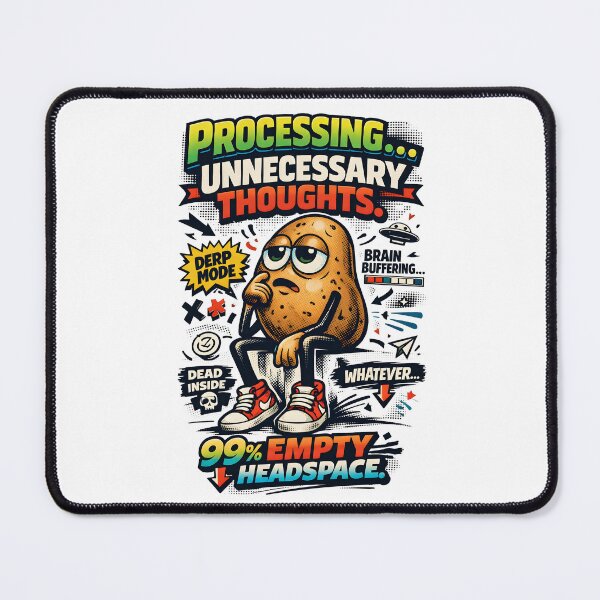 Item preview, Thinking Potato Processing Unnecessary Thoughts Retro Comic Art - Funny Relatable Mental Health Design by Vivaan Studio designed and sold by Vivaan Studio.