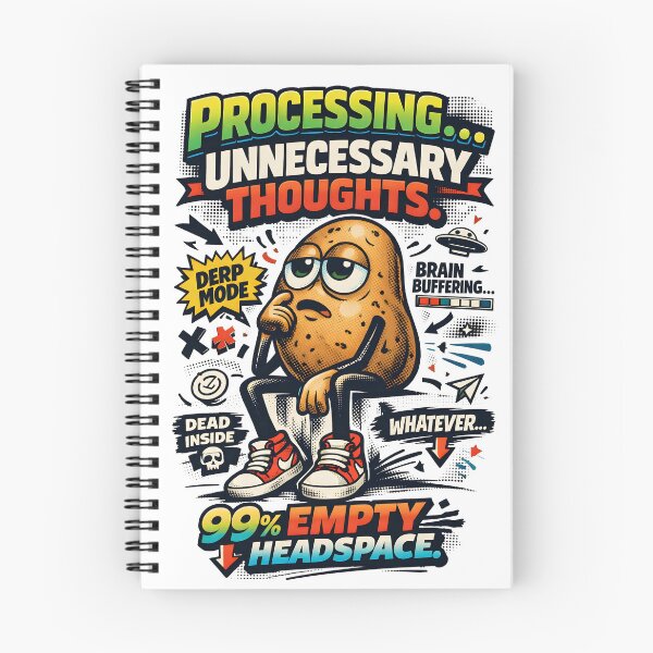 Item preview, Thinking Potato Processing Unnecessary Thoughts Retro Comic Art - Funny Relatable Mental Health Design by Vivaan Studio designed and sold by Vivaan Studio.