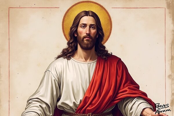 Jesus with Golden Halo - Renaissance-Inspired Sacred Art