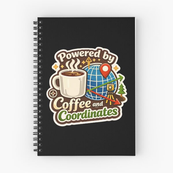 Item preview, Powered By Coffee And Coordinates Surveyor Power designed and sold by Virelo.