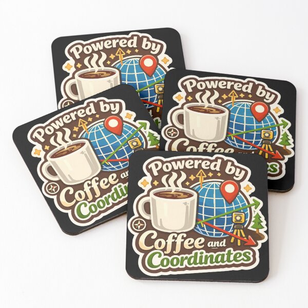 Item preview, Powered By Coffee And Coordinates Surveyor Power designed and sold by Virelo.