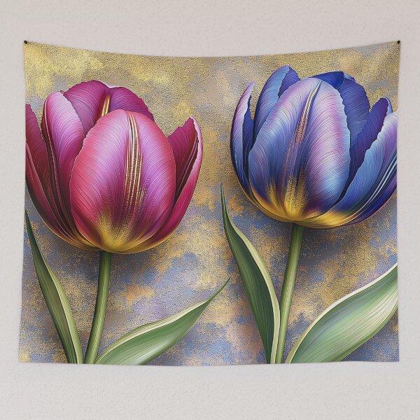 Artikelvorschau, Elegante 3D-Tulpen in Lila und Blau entworfen und verkauft von MargaretWiktor.
