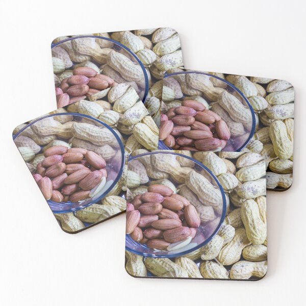 Item preview, Assorted Peanuts In Shell And Peanuts In A Glass Bowl On Wooden Table designed and sold by Nmallia.
