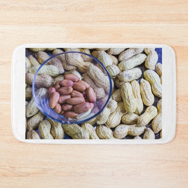 Item preview, Assorted Peanuts In Shell And Peanuts In A Glass Bowl On Wooden Table designed and sold by Nmallia.