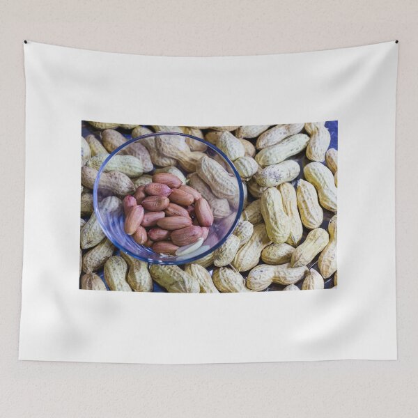 Item preview, Assorted Peanuts In Shell And Peanuts In A Glass Bowl On Wooden Table designed and sold by Nmallia.
