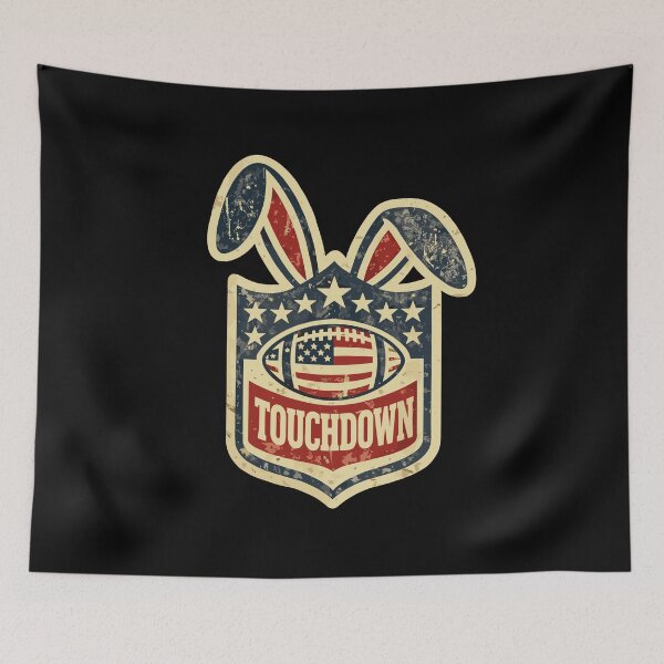 Item preview, Touchdown Bunny: Vintage Patriotic Football Shield designed and sold by Evaevonechi.