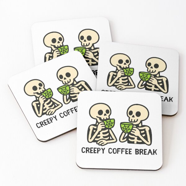 Item preview, Spooky Skeleton Coffee Break – Cute Halloween Skeletons Drinking Coffee Illustration designed and sold by Panda Creative Studio.