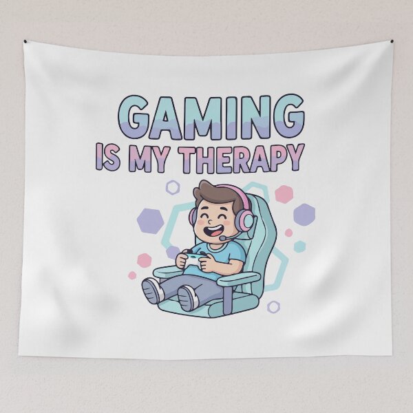 Item preview, Gaming Is My Therapy T Shirt  Funny Gamer Cartoon Design designed and sold by Design-Pro-21.