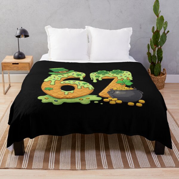 Item preview, 67 Meme St Patrick’s Day Donut Design – Funny Shamrock Leprechaun Pot of Gold Illustration designed and sold by BrainBubbleArt.
