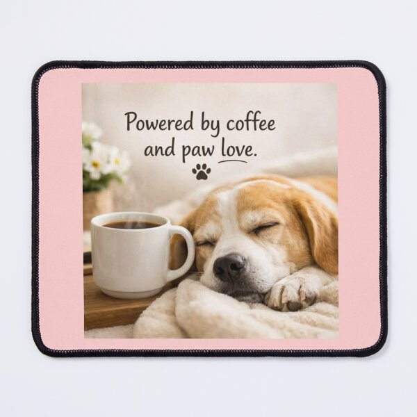 Item preview, Powered by coffee and paw love designed and sold by Fluffora.