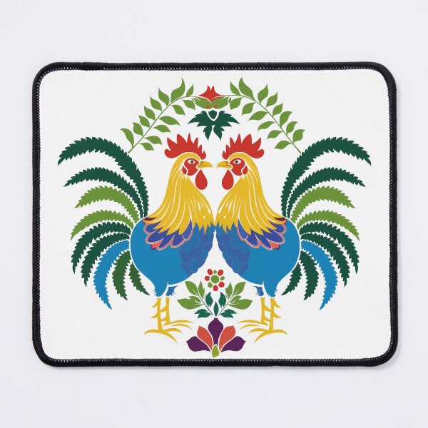 Item preview, Polish Flowers Rooster| Wycinanki | Folklore | Folk Art Blue designed and sold by xiao xuans.