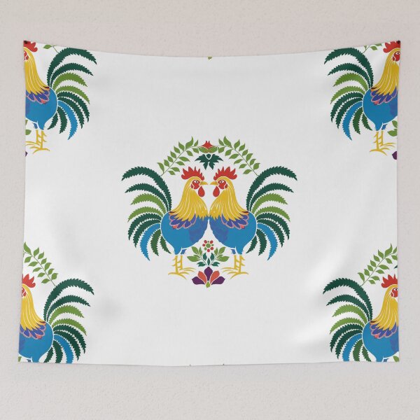 Item preview, Polish Flowers Rooster| Wycinanki | Folklore | Folk Art Blue designed and sold by xiao xuans.