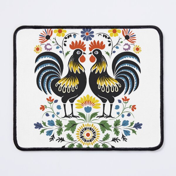 Item preview, Polish Flowers Rooster| Wycinanki | Folklore | Folk Art Blue designed and sold by xiao xuans.