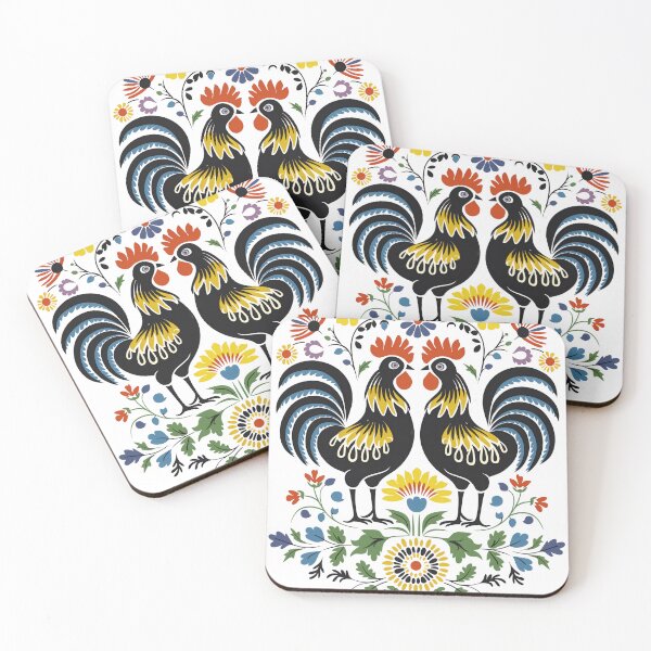 Item preview, Polish Flowers Rooster| Wycinanki | Folklore | Folk Art Blue designed and sold by xiao xuans.