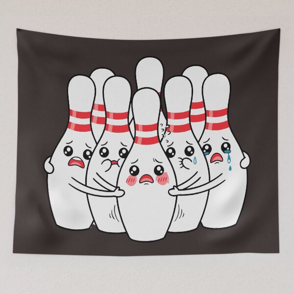 Item preview, Cartoon Bowling Scared Bowling Pins Funny Sport Bowler designed and sold by Colorfulman.