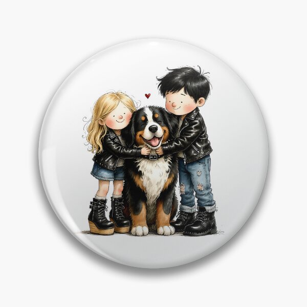Item preview, Bernese Mountain Dog Cuddles with Kids – Heartwarming Hug designed and sold by MaciejRudzinsky.