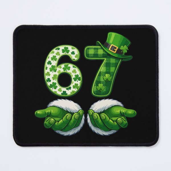 Item preview, 67 St Patrick’s Day Meme – Funny Six Seven Irish Lucky Number Leprechaun Shamrock Design designed and sold by BrainBubbleArt.