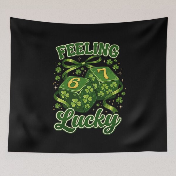 Item preview, Feeling Lucky 67 Dice Meme – St Patrick’s Day Shamrock Dice Gamer Design designed and sold by BrainBubbleArt.