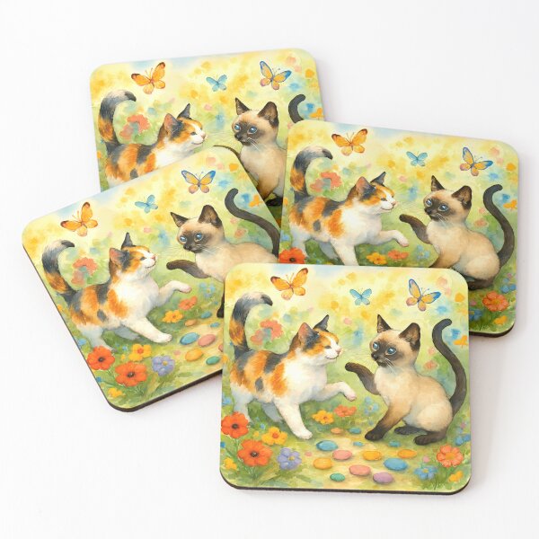 Item preview, Garden Playtime – Whimsical Cats & Butterflies designed and sold by meesub.