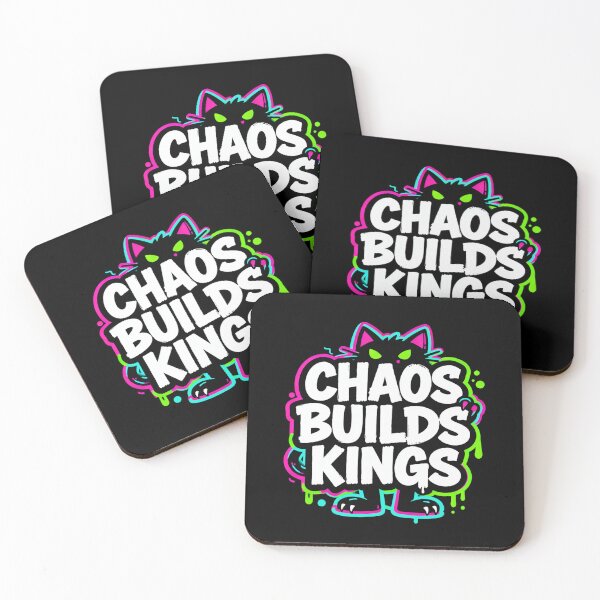 Item preview, Chaos Builds Kings – Neon Street Art Pop Art Cat Design designed and sold by PLUSHIWORLDtm.
