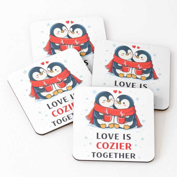 Item preview, Love Is Cozier Together Cute Penguin Winter Valentine Design designed and sold by bilal sibgui.
