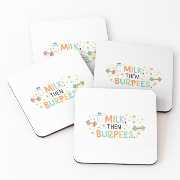 Item preview, Milk Then Burpees Funny Baby Gym Quote designed and sold by DemureArtsy.