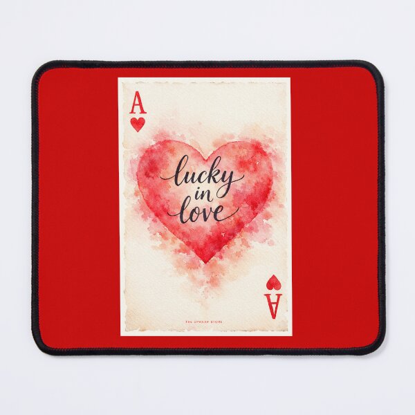 Item preview, Lucky in Love Watercolor Heart Art – Romantic Ace of Hearts Illustration for Valentines, Love Gifts & Heart Prints designed and sold by The Uphaar Store.