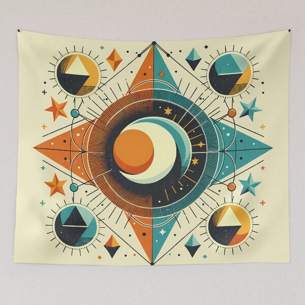 Item preview, Geometric Sun and Moon Celestial Mandala designed and sold by InkSmithery.