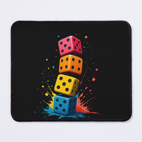 Item preview, Colorful Stacked Dice Splash Art designed and sold by UrbanMint-2026.