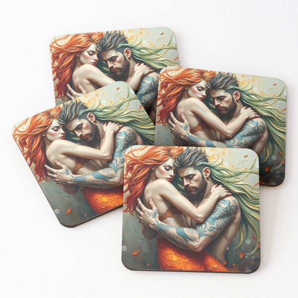 Item preview, Fantasy Mermaid and Merman Embrace designed and sold by cuprum.
