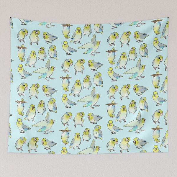 Item preview, rainbow parrotlet doodle pattern designed and sold by FandomizedRose.