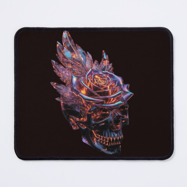 Item preview, Crystal Rose Skull T-Shirt | Dark Gothic Fantasy Art | Fire & Obsidian Aesthetic designed and sold by ZChrome.