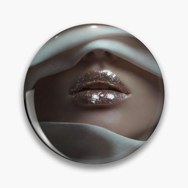 Item preview, Silk Veil Lips – Close-Up Nude Gloss Beauty Portrait Art designed and sold by NUVYStudio.