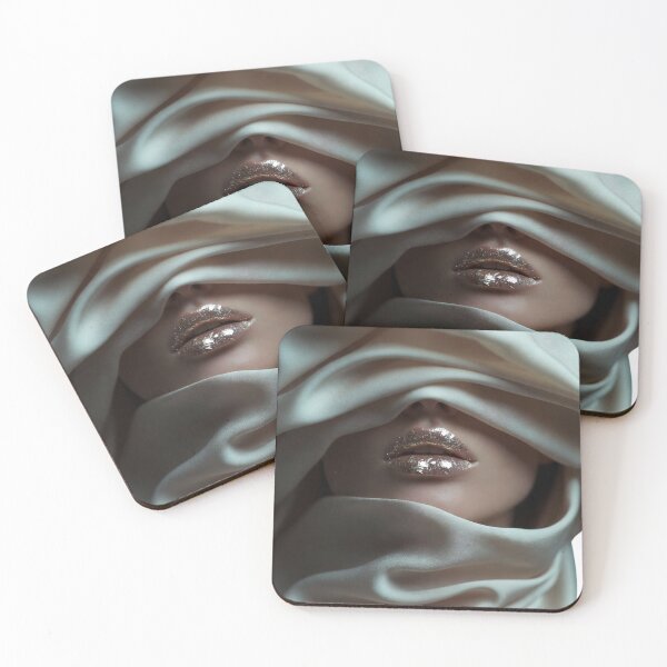 Item preview, Silk Veil Lips – Close-Up Nude Gloss Beauty Portrait Art designed and sold by NUVYStudio.