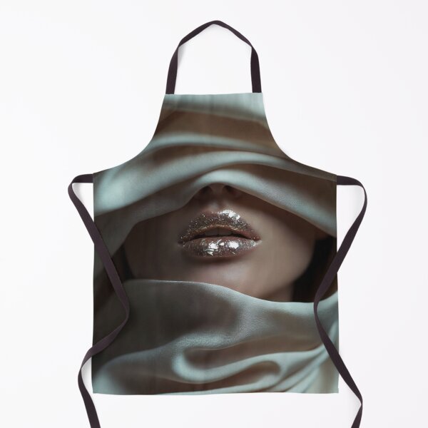 Item preview, Silk Veil Lips – Close-Up Nude Gloss Beauty Portrait Art designed and sold by NUVYStudio.